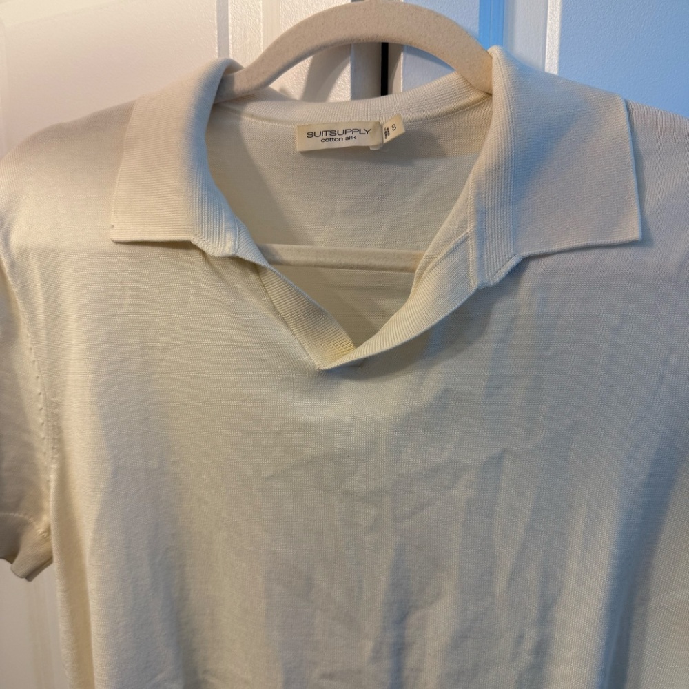 Suitsupply Off-White Buttonless Polo S: S - Picture 7 of 11